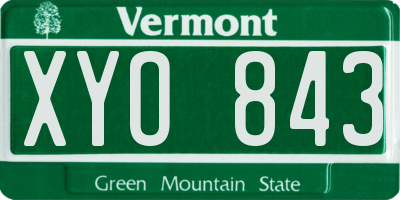 VT license plate XYO843