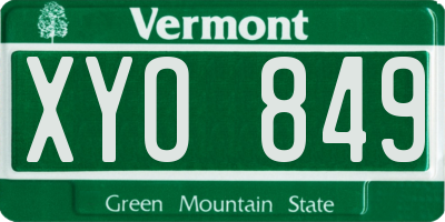 VT license plate XYO849