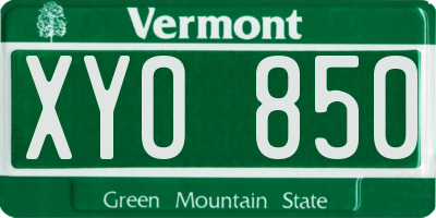 VT license plate XYO850