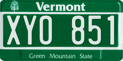 VT license plate XYO851