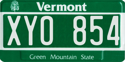 VT license plate XYO854