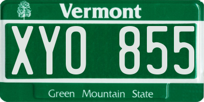 VT license plate XYO855