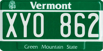 VT license plate XYO862