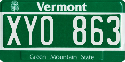 VT license plate XYO863