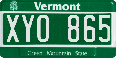 VT license plate XYO865