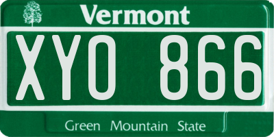 VT license plate XYO866