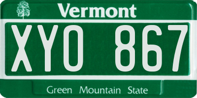VT license plate XYO867