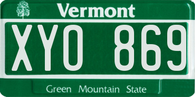 VT license plate XYO869