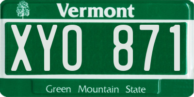 VT license plate XYO871