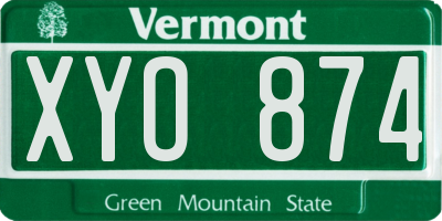 VT license plate XYO874