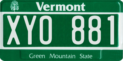 VT license plate XYO881