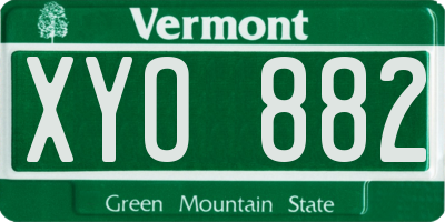 VT license plate XYO882