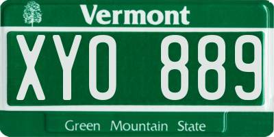 VT license plate XYO889