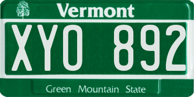 VT license plate XYO892