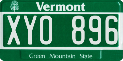 VT license plate XYO896