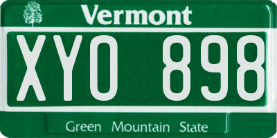 VT license plate XYO898