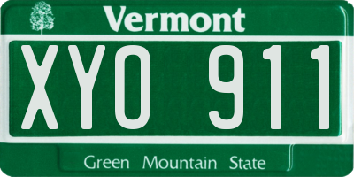 VT license plate XYO911