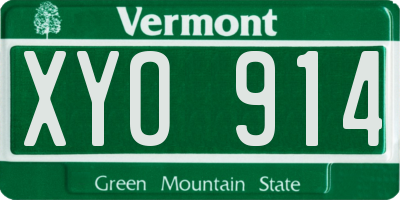 VT license plate XYO914