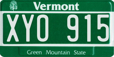 VT license plate XYO915