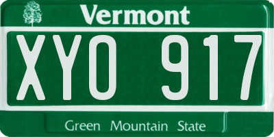 VT license plate XYO917