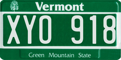 VT license plate XYO918