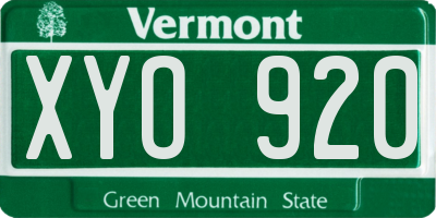 VT license plate XYO920
