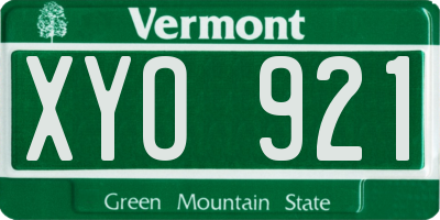 VT license plate XYO921