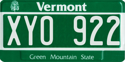 VT license plate XYO922