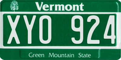 VT license plate XYO924