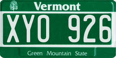 VT license plate XYO926
