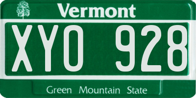 VT license plate XYO928