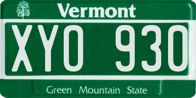 VT license plate XYO930