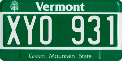 VT license plate XYO931