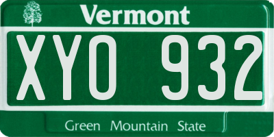 VT license plate XYO932
