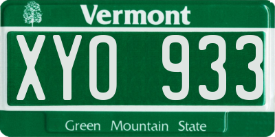 VT license plate XYO933