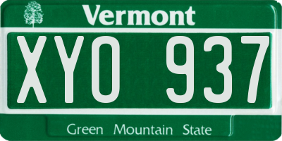 VT license plate XYO937