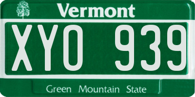 VT license plate XYO939