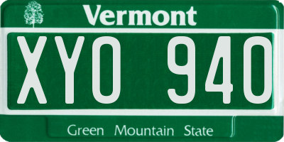 VT license plate XYO940