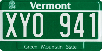 VT license plate XYO941
