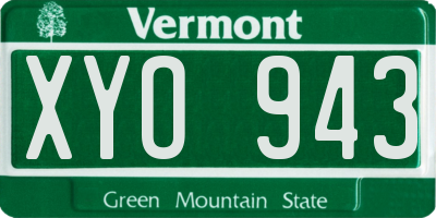 VT license plate XYO943