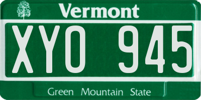 VT license plate XYO945