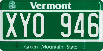 VT license plate XYO946