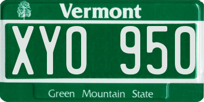 VT license plate XYO950