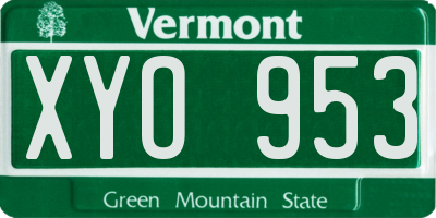 VT license plate XYO953