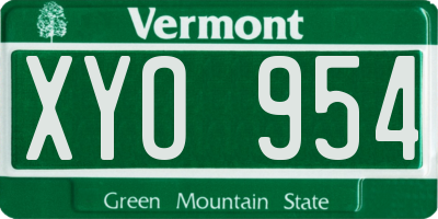 VT license plate XYO954