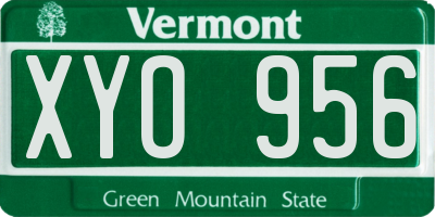VT license plate XYO956