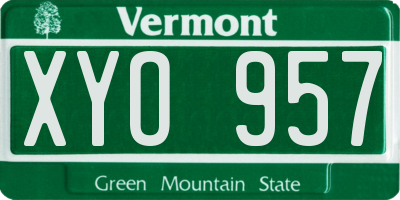VT license plate XYO957