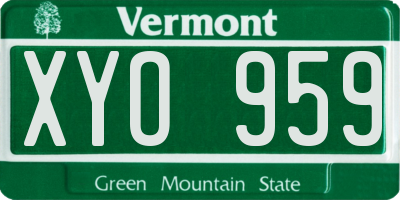 VT license plate XYO959