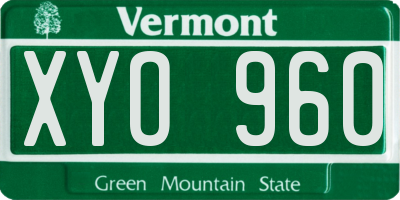 VT license plate XYO960