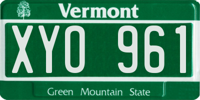 VT license plate XYO961